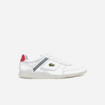 Men Lacoste V0ZN1704 White & Red 286 Menerva Sport Textile and Leather Accent Sneakers