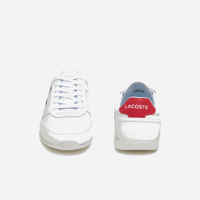 Men Lacoste V0ZN1704 White & Red 286 Menerva Sport Textile and Leather Accent Sneakers - Image 5