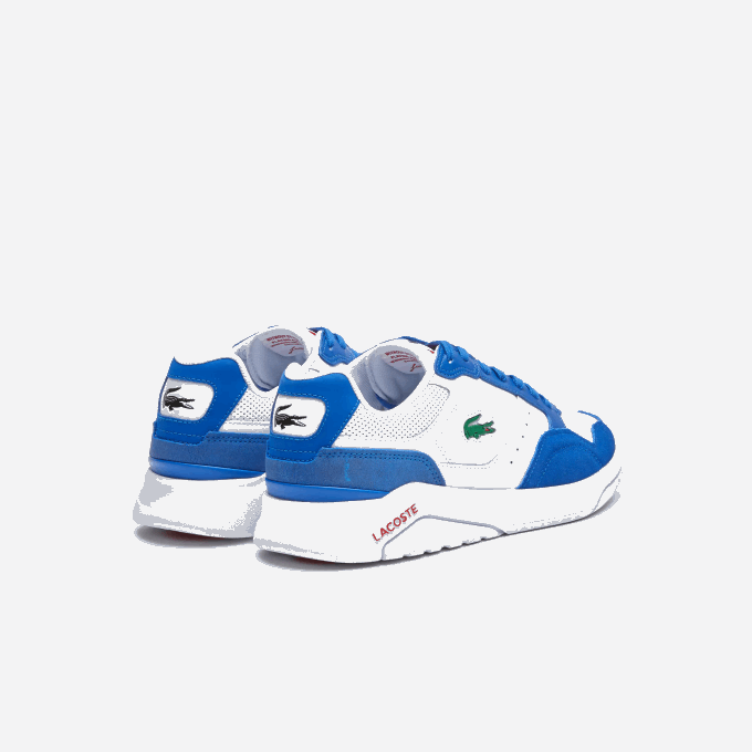 Men Lacoste V0ZN1707 White/Blue 080 Game Advance Luxe Leather Sneakers - Image 3