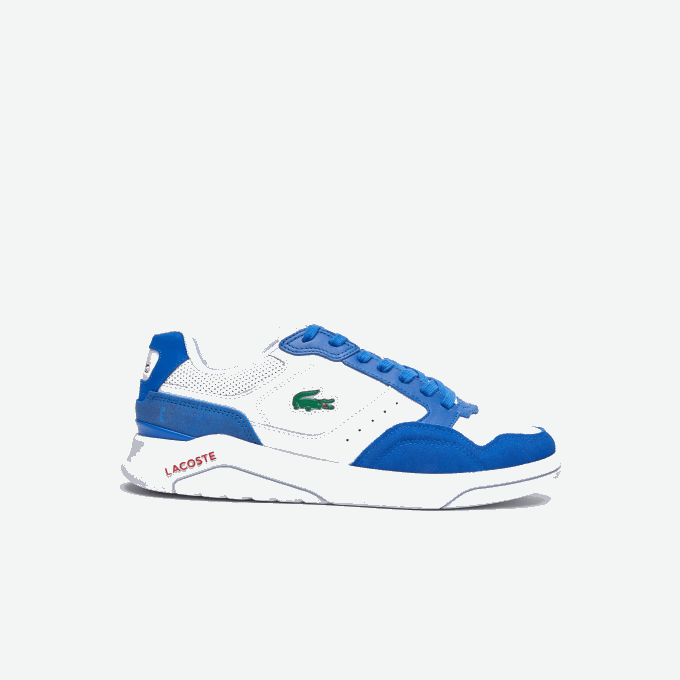 Men Lacoste V0ZN1707 White/Blue 080 Game Advance Luxe Leather Sneakers - Image 1