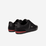 Men Lacoste V0ZN1708 Black Red 1B5 Chaymon Leather Sneakers - Image 3