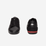 Men Lacoste V0ZN1708 Black Red 1B5 Chaymon Leather Sneakers - Image 5