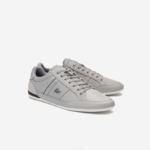 Men Lacoste V0ZN1709 Grey Black 276 Chaymon Leather Sneakers - Image 2