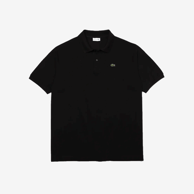 Men Lacoste V0ZN170 Black 031 Cotton Petit Pique Polo - Plus Size - Big - Image 3