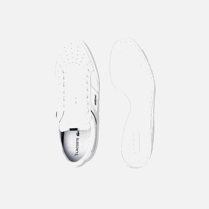 Men Lacoste V0ZN1713 White & Navy 042 Chaymon Leather and Synthetic Sneakers - Image 4