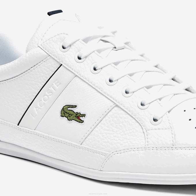 Men Lacoste V0ZN1713 White & Navy 042 Chaymon Leather and Synthetic Sneakers - Image 6