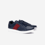 Men Lacoste V0ZN1717 Navy & Dark Red 5A5 Carnaby Evo Leather and Suede Sneakers - Image 2