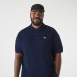 Men Lacoste V0ZN171 Navy Blue 166 Cotton Petit Pique Polo - Plus Size - Big