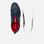 Men Lacoste V0ZN1722 Navy Blue & Rouge 144 Marina Leather Boat Shoes - Image 3