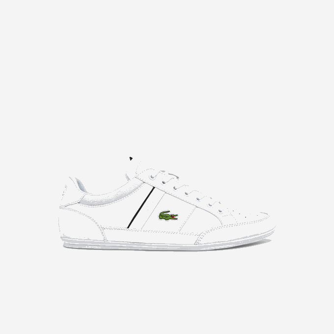 Men Lacoste V0ZN1724 White & Black 147 Chaymon Synthetic and Leather Sneakers - Image 1