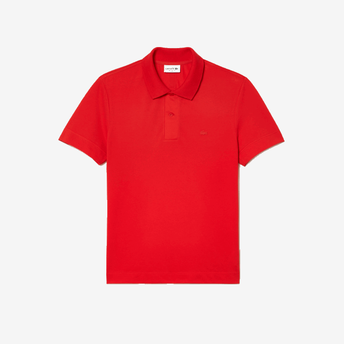 Men Lacoste V0ZN172 Red S5H Active Movement Breathable Cotton Pique Polo - Image 4