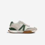 Men Lacoste V0ZN1738 White/Green 082 L-Spin Deluxe Leather Sneakers