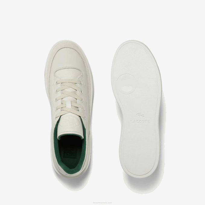 Men Lacoste V0ZN1739 Off White 18C G80 Club Leather Tonal Sneakers - Image 4