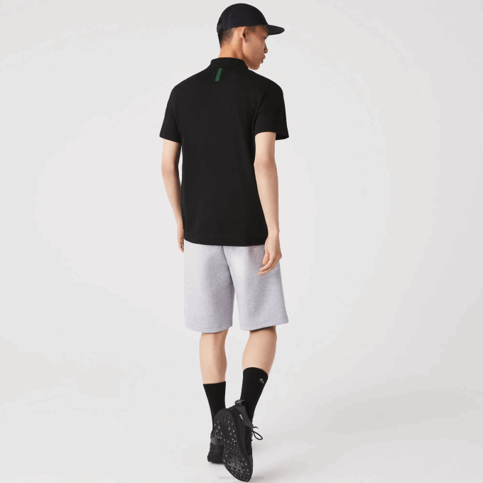 Men Lacoste V0ZN173 Black 031 Active Movement Breathable Cotton Pique Polo - Image 4