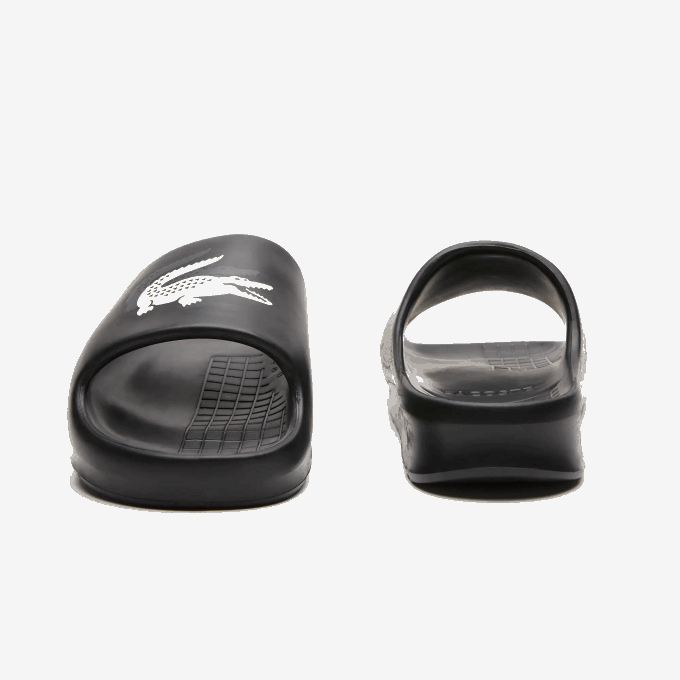 Men Lacoste V0ZN1740 Black & Off White 454 Serve Slide 2.0 Evo Synthetic Colorblock Slides - Image 5