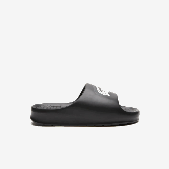 Men Lacoste V0ZN1740 Black & Off White 454 Serve Slide 2.0 Evo Synthetic Colorblock Slides - Image 1