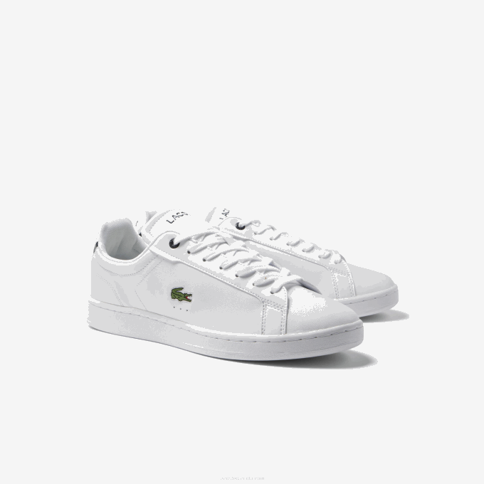 Men Lacoste V0ZN1743 White & Navy 042 Carnaby Pro BL Leather Tonal Sneakers - Image 2