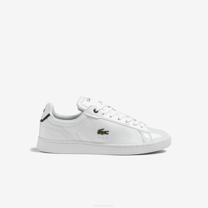 Men Lacoste V0ZN1743 White & Navy 042 Carnaby Pro BL Leather Tonal Sneakers - Image 1