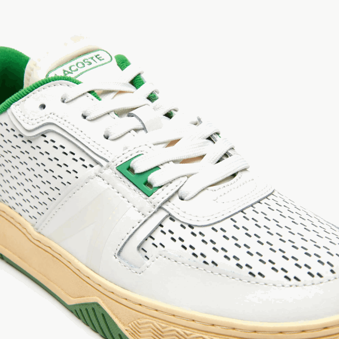 Men Lacoste V0ZN1745 White/Green 082 L001 Leather Heel Pop Sneakers - Image 6