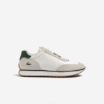 Men Lacoste V0ZN1747 White & Dark Green 1R5 L-Spin Textile Sneakers