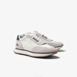 Men Lacoste V0ZN1748 White & Navy 042 L-Spin Textile Sneakers - Image 2