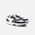Men Lacoste V0ZN1752 White & Navy 042 L001 Leather Sneakers - Image 2