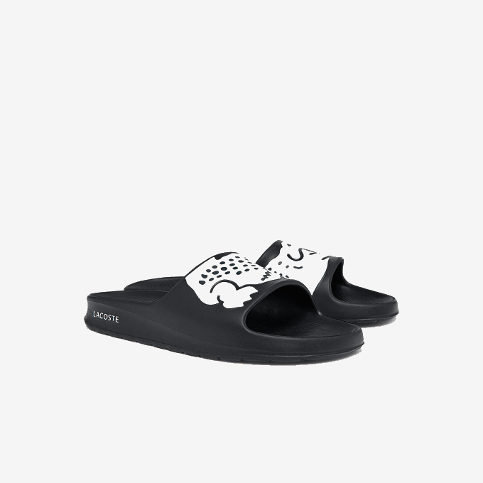 Men Lacoste V0ZN1754 Black & White 312 Croco 2.0 Synthetic Slides - Image 2