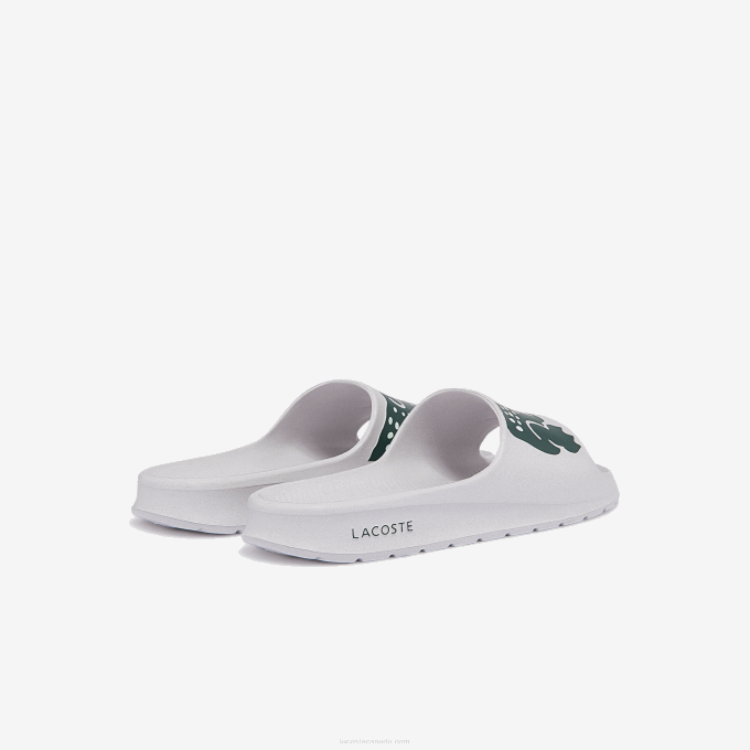 Men Lacoste V0ZN1756 White & Dark Green 1R5 Croco 2.0 Synthetic Slides - Image 3
