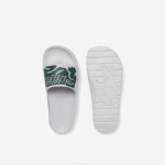 Men Lacoste V0ZN1756 White & Dark Green 1R5 Croco 2.0 Synthetic Slides - Image 4