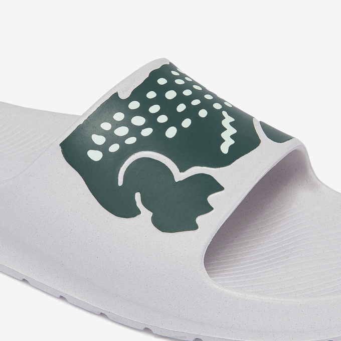 Men Lacoste V0ZN1756 White & Dark Green 1R5 Croco 2.0 Synthetic Slides - Image 6