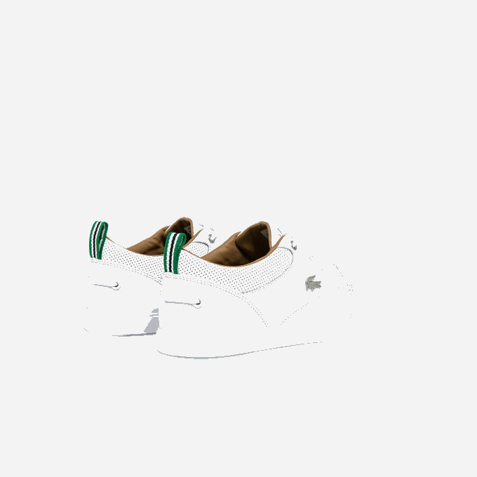 Men Lacoste V0ZN1759 White 21G Bayliss Leather Perforated Collar Sneakers - Image 3