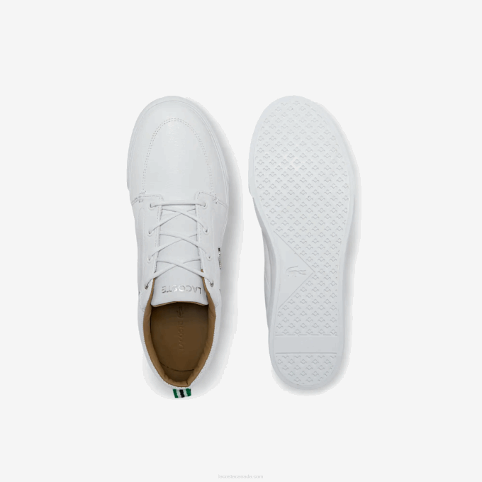 Men Lacoste V0ZN1759 White 21G Bayliss Leather Perforated Collar Sneakers - Image 4