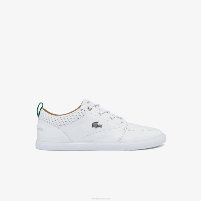 Men Lacoste V0ZN1759 White 21G Bayliss Leather Perforated Collar Sneakers - Image 1