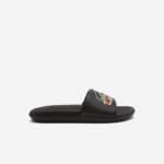 Men Lacoste V0ZN1761 Black 02H Croco Synthetic Slides