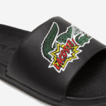 Men Lacoste V0ZN1761 Black 02H Croco Synthetic Slides - Image 5