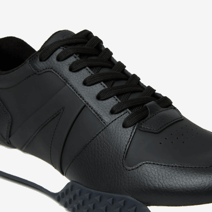 Men Lacoste V0ZN1763 Black & White 312 L-Spin Deluxe 2.0 Synthetic Sneakers - Image 6