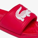 Men Lacoste V0ZN1767 Red White 17K Croco Dualiste Synthetic Logo Strap Slides - Image 4