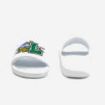 Men Lacoste V0ZN1768 White/Green 082 Croco Synthetic Slides - Image 5