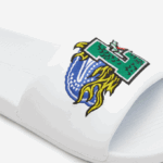 Men Lacoste V0ZN1768 White/Green 082 Croco Synthetic Slides - Image 6