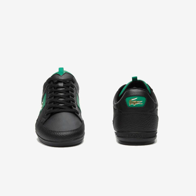 Men Lacoste V0ZN1770 Black & Green 1B4 Chaymon Leather and Carbon Fiber Sneakers - Image 4