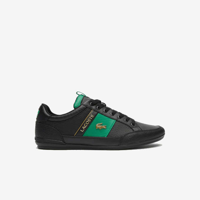 Men Lacoste V0ZN1770 Black & Green 1B4 Chaymon Leather and Carbon Fiber Sneakers - Image 1