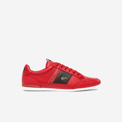 Men Lacoste V0ZN1772 Red Black DS9 Chaymon Leather and Carbon Fiber Sneakers