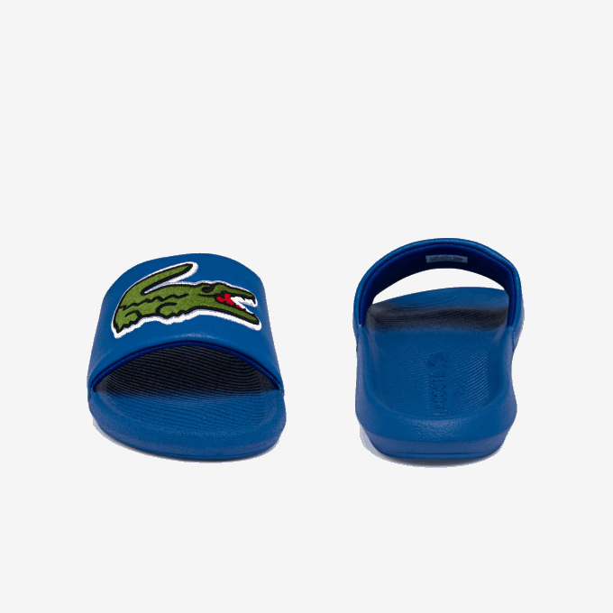 Men Lacoste V0ZN1773 Blue Green BG3 Croco Synthetic Logo Strap Slides - Image 5