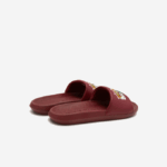 Men Lacoste V0ZN1774 Burgundy Yellow AMR Croco Synthetic Slides - Image 3