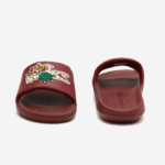 Men Lacoste V0ZN1774 Burgundy Yellow AMR Croco Synthetic Slides - Image 5