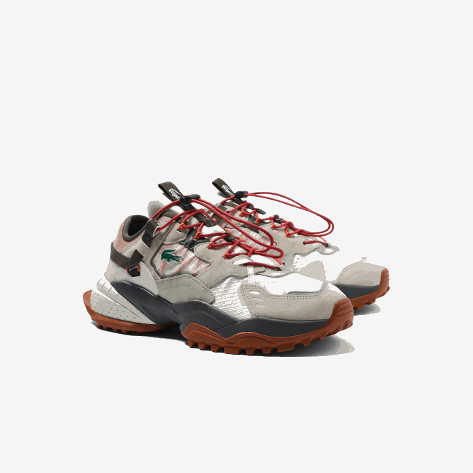 Men Lacoste V0ZN1777 Off White & Brown OW8 L-Guard Breaker Textile Outdoor Shoes - Image 2