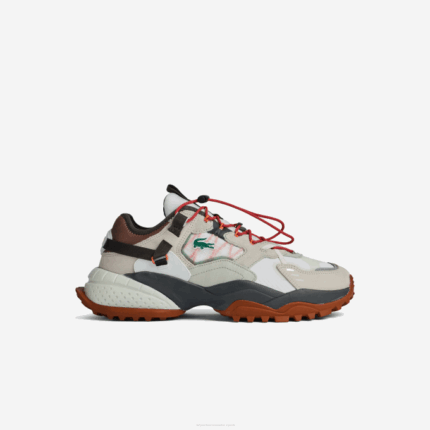 Men Lacoste V0ZN1777 Off White & Brown OW8 L-Guard Breaker Textile Outdoor Shoes