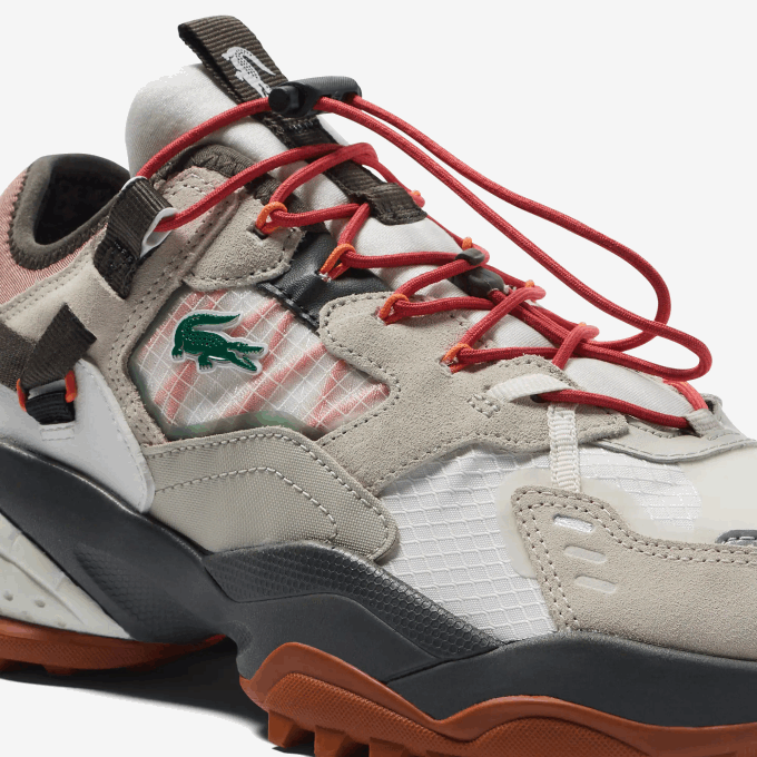 Men Lacoste V0ZN1777 Off White & Brown OW8 L-Guard Breaker Textile Outdoor Shoes - Image 6