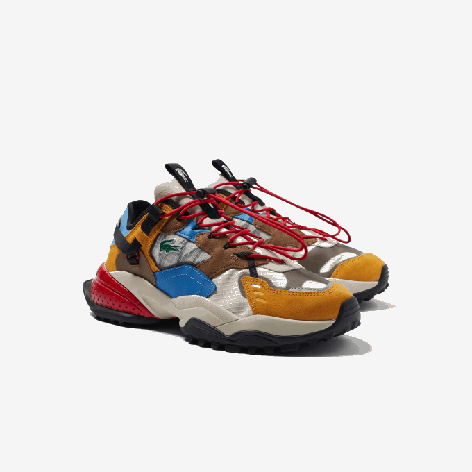 Men Lacoste V0ZN1779 Off White & Light Blue WB8 L-Guard Breaker Textile Outdoor Shoes - Image 2