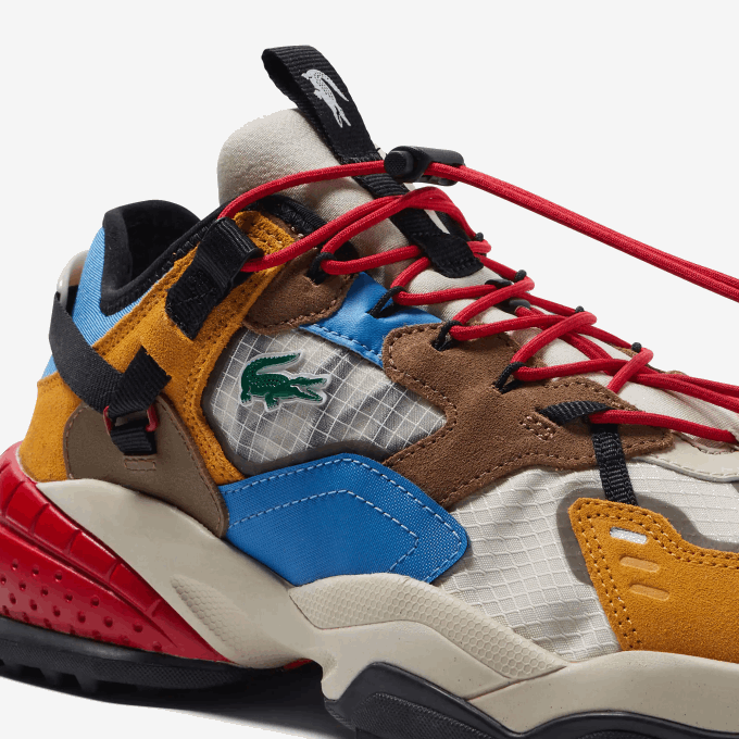Men Lacoste V0ZN1779 Off White & Light Blue WB8 L-Guard Breaker Textile Outdoor Shoes - Image 6